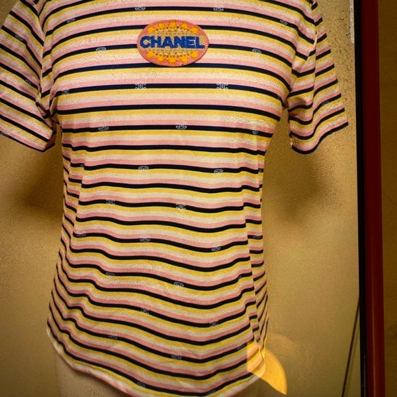 CHANEL Multicolor Striped Tee - Picture 1 of 5
